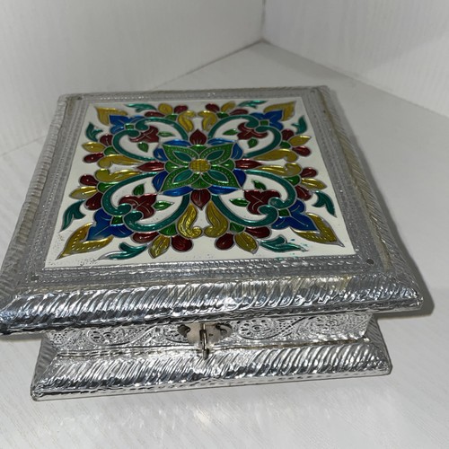 Decorative silver box indian - box,,