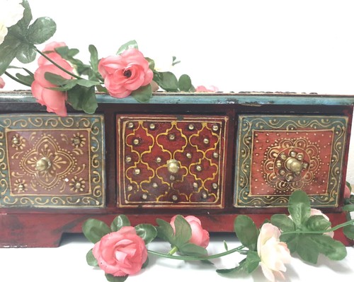 Indian wooden bohemian - wooden, box