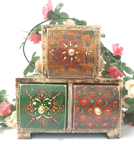 Indian wooden box jewellery - wooden,