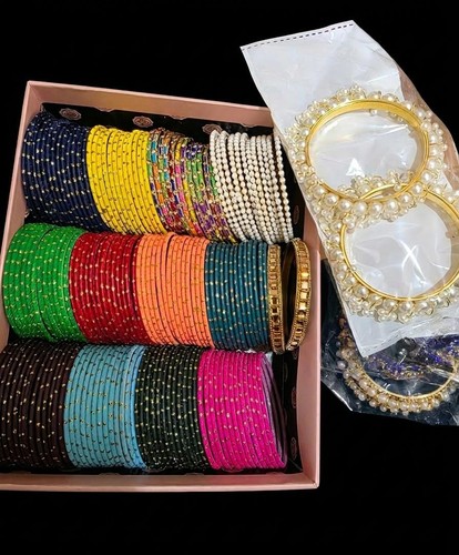 Indian metal bangles pearl - bangles, +