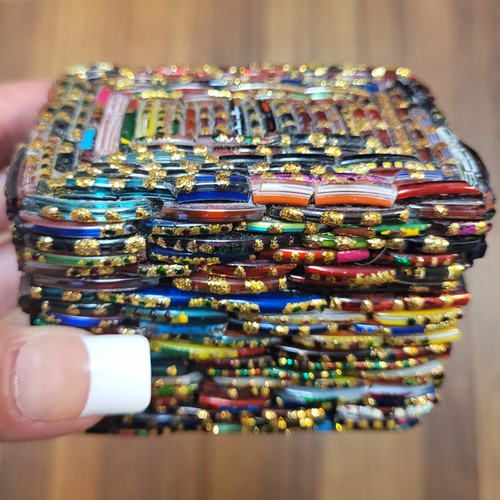 Multicolor indian glass bangle - glass,