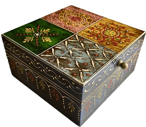 Indian wooden box - indian, jewellery