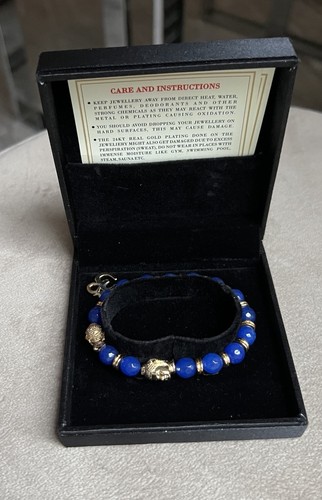 Blue beaded indian - blue, bracelet