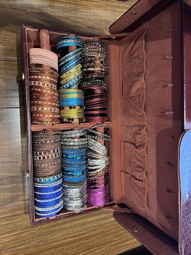 Bangles with leather storage - leather,