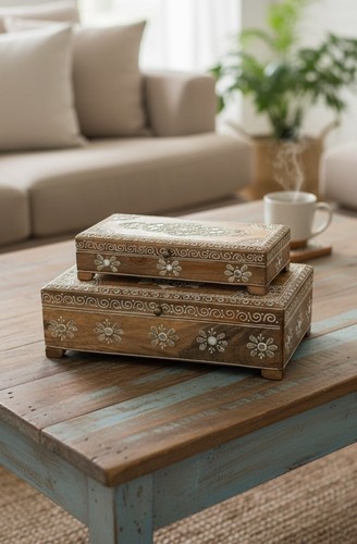 Two jewellery boxes hand - two,